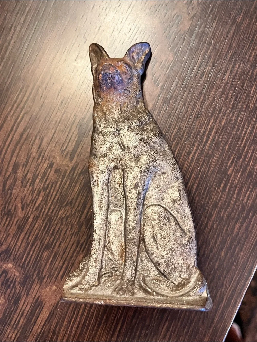 Vintage Cast Iron German Shepherd Dog Doorstop Figurine Antique Statue